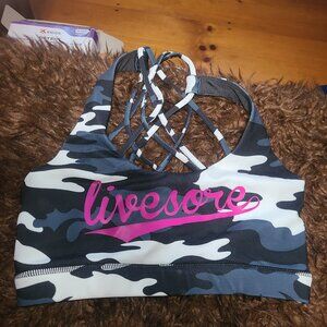 Womens live sore sports bra